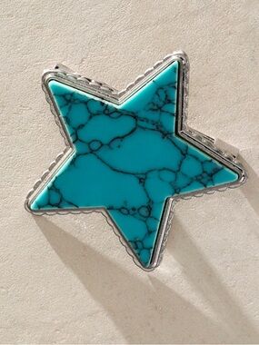 Free People high roller turquoise star brooch in silver
